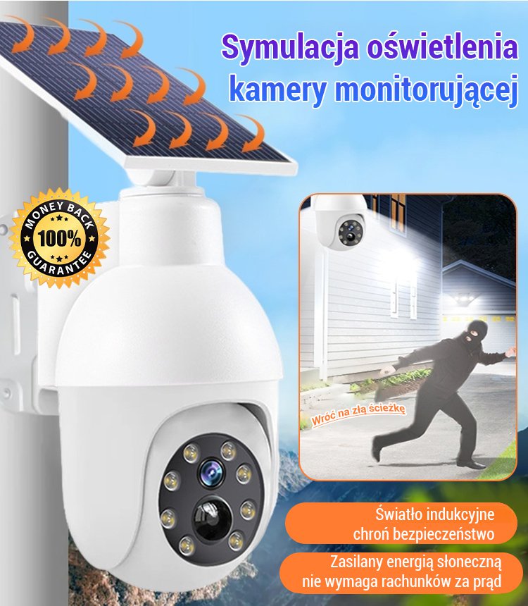 Lampa uliczna z symulowaną kamerą monitoringu