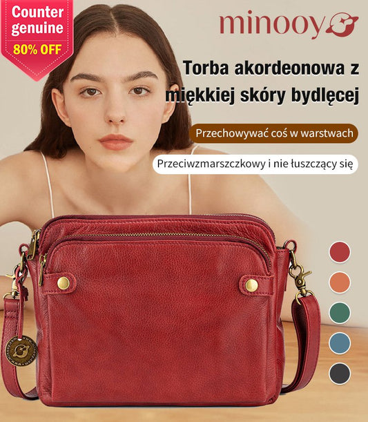 Torba akordeonowa z miękkiej skóry bydlęcej