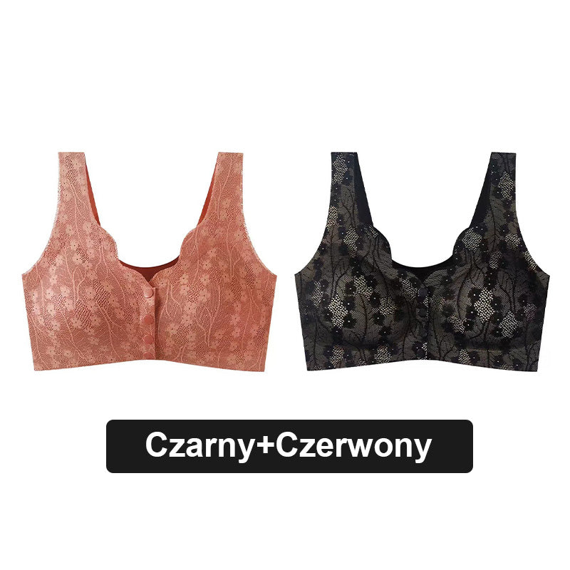 🩱 Seksowny, oddychający i wygodny koronkowy biustonosz plus size zapinany na guziki