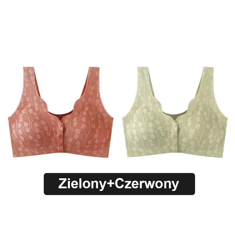 🩱 Seksowny, oddychający i wygodny koronkowy biustonosz plus size zapinany na guziki